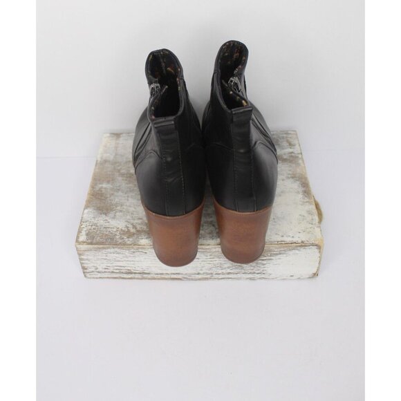 B.O.C. Chelsea Platform Ankle Women's 10 M Faux Black Leather Block Heel Zipper - Picture 5 of 12